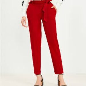 NWOT 00 Devin Tie Waist Slim Pant Red
